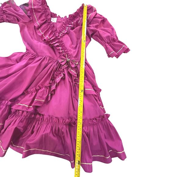 VTG Fancy Square Dance Dress Full Circle Skirt SZ 10 Rockabilly Fairy Victorian - Picture 11 of 16